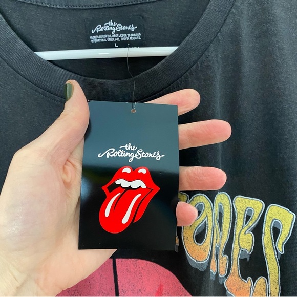 Rolling Stones Muscle Tee Mens Size Large Unisex Charcoal Tshirt American Tour - Picture 6 of 9